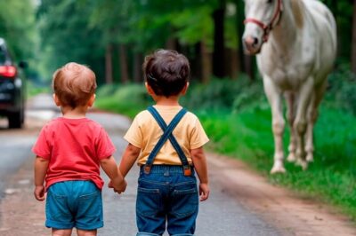 “Abandoned by His Own Father in a Remote Forest, a Little Boy’s Unlikely Hero Turns Out to Be a Majestic White Horse: The Shocking Tale of Survival Against All Odds!” |DD