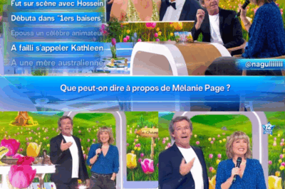 Choc et mystère : Mélanie Page débarque dans Les 12 Coups de Midi — entre hommage touchant à Nagui, révélations sur la vie privée de l’actrice et défis pour les candidats, cette visite inattendue fait vibrer le plateau. Pourquoi cette apparition maintenant ? Quels liens secrets unissent ces stars ? Plongez dans les coulisses d’une émission riche en surprises et en émotions fortes.