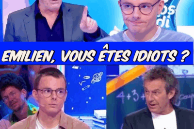 😱 Explosion sur le plateau : Émilien, déstabilisé, balance un cinglant « Vous êtes des idiots… » face au public et déclenche un chaos instantané sur TF1. Jean-Luc Reichmann, dépassé par la situation, répond par des insultes directes à l’audience, provoquant un tollé sur les réseaux sociaux et divisant les fans. Était-ce un simple coup de stress ou l’expression d’une tension accumulée entre animateur et candidat ? Les coulisses de ce moment explosif révèlent des secrets inattendus et laissent planer un parfum de scandale sur l’émission phare. Découvrez ce qui s’est vraiment passé derrière les caméras.