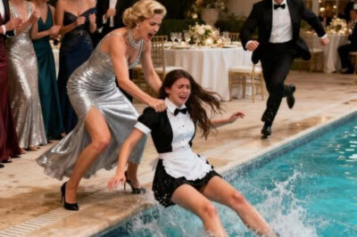 Une pauvre serveuse est cruellement poussée dans la piscine sous les huées de la foule — mais soudain, un mystérieux millionnaire s’approche et fait quelque chose d’incroyable.